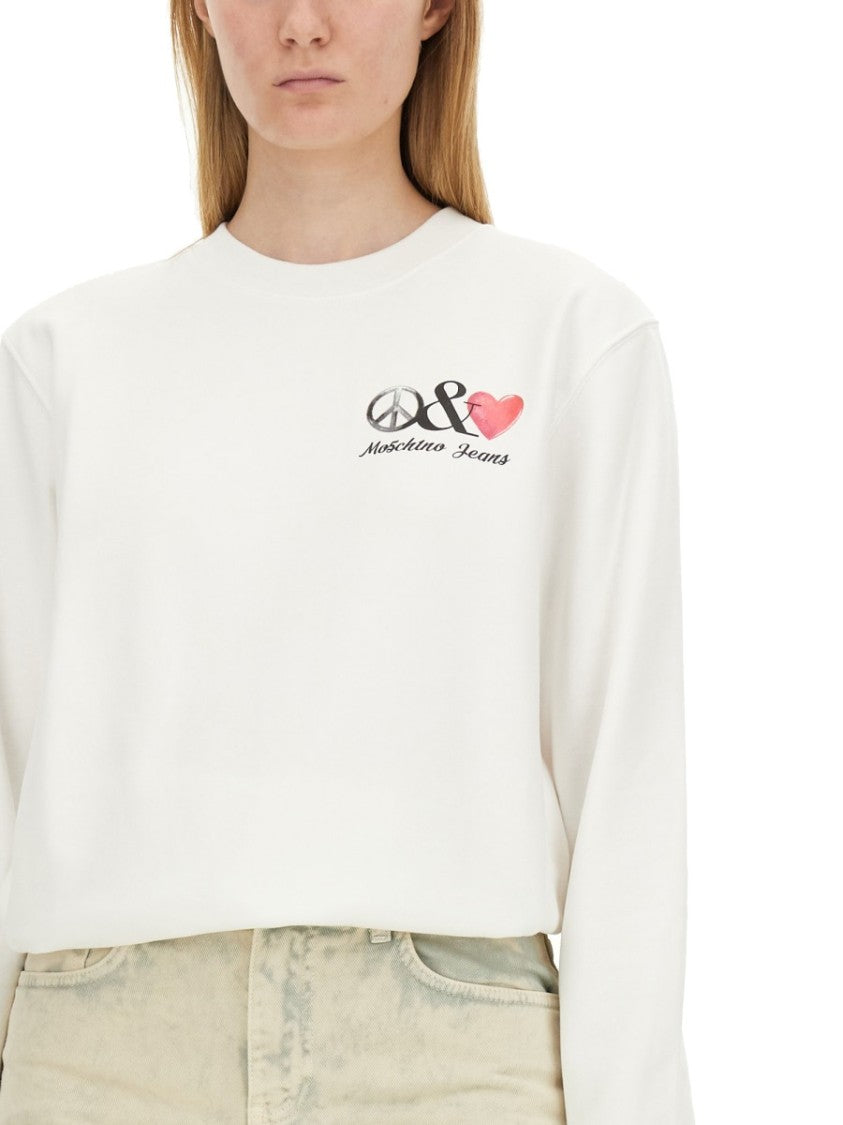 White Sweatshirt With Eye-Catching Logo Design