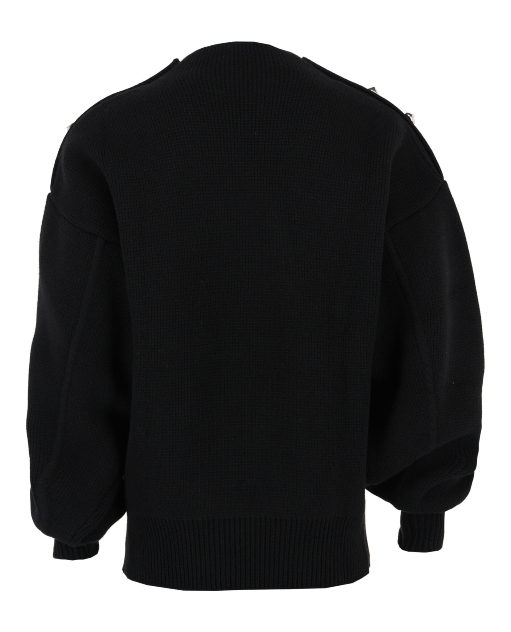 Cable-Knit Metal Button Sweater