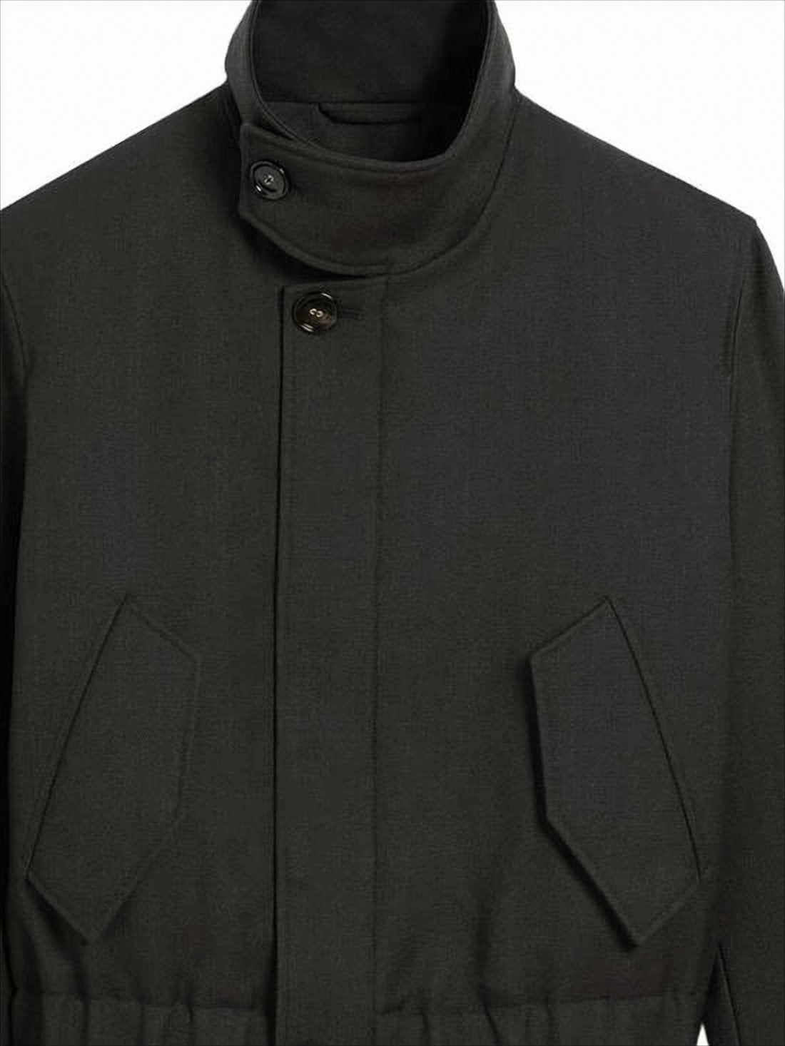 Cropped Black Wool Jacket