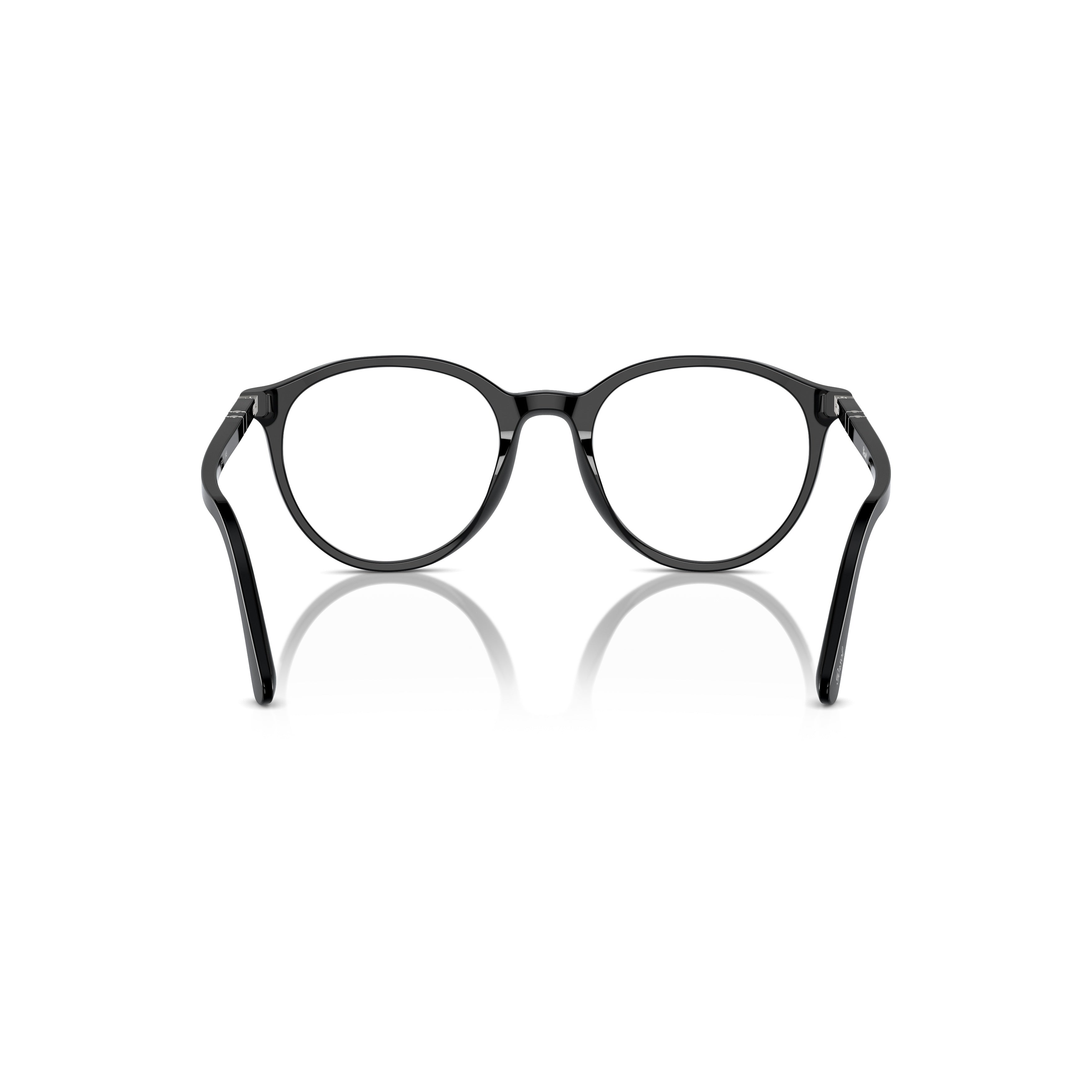 0po3353v Classic Round Frame Eyeglasses with Subtle Silver Accents