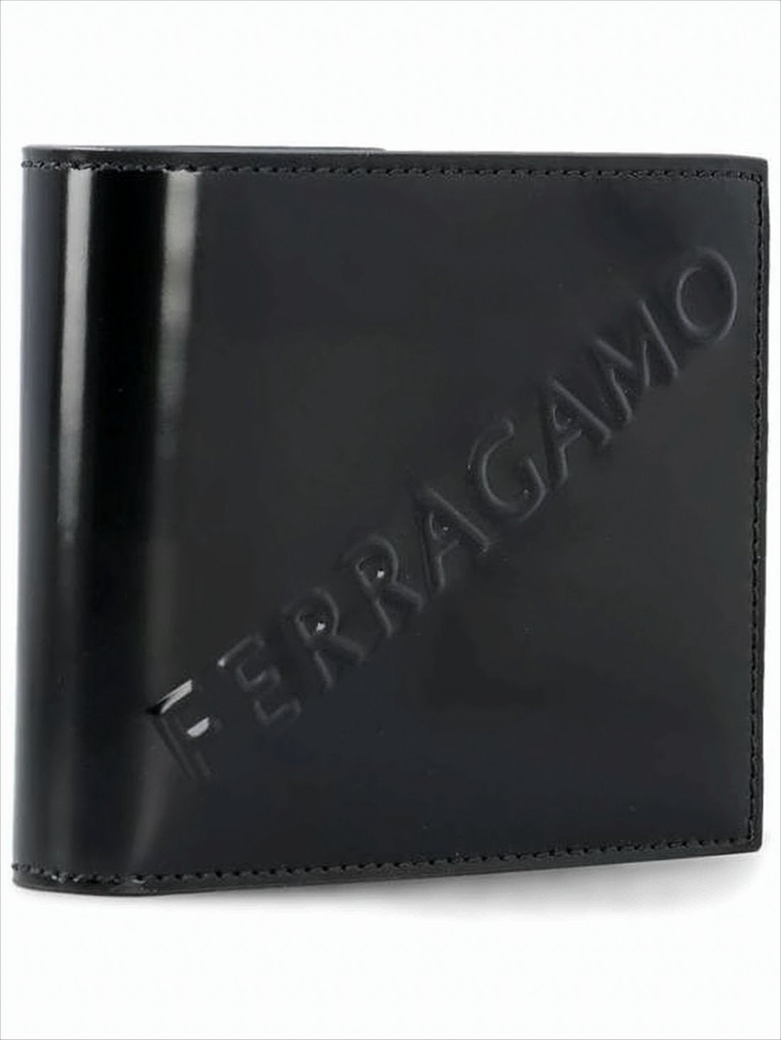 Compact Black Calf Leather Wallet