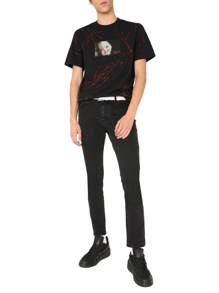Graphic Doll Face Printed Crew Neck T-Shirt