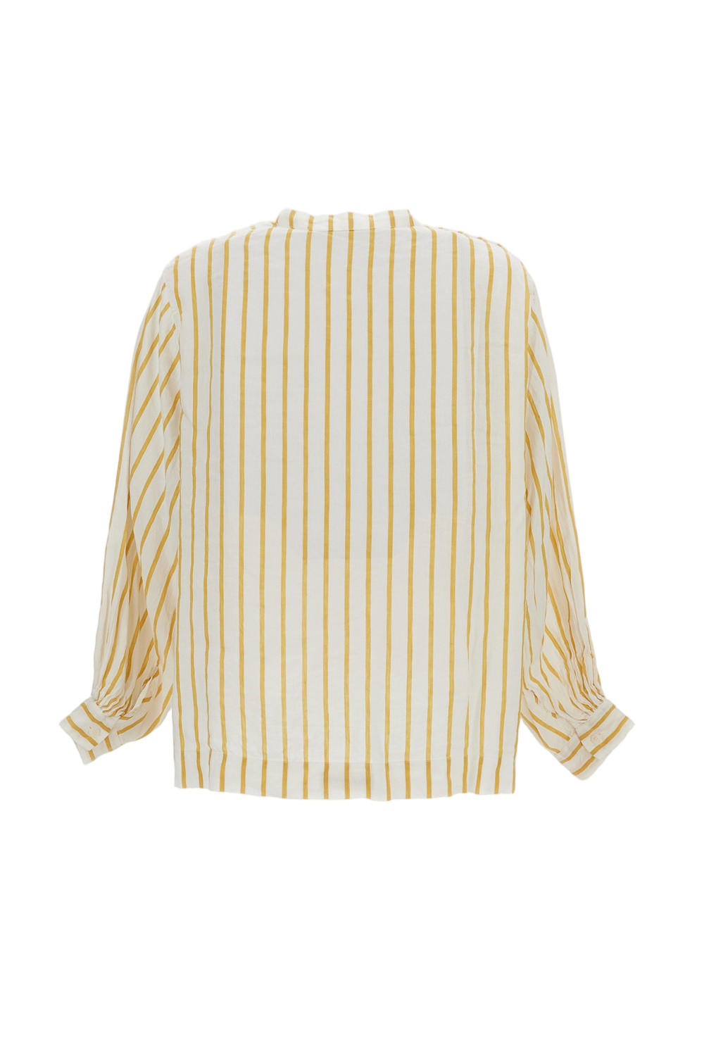 Beige Striped Linen-Blend Shirt