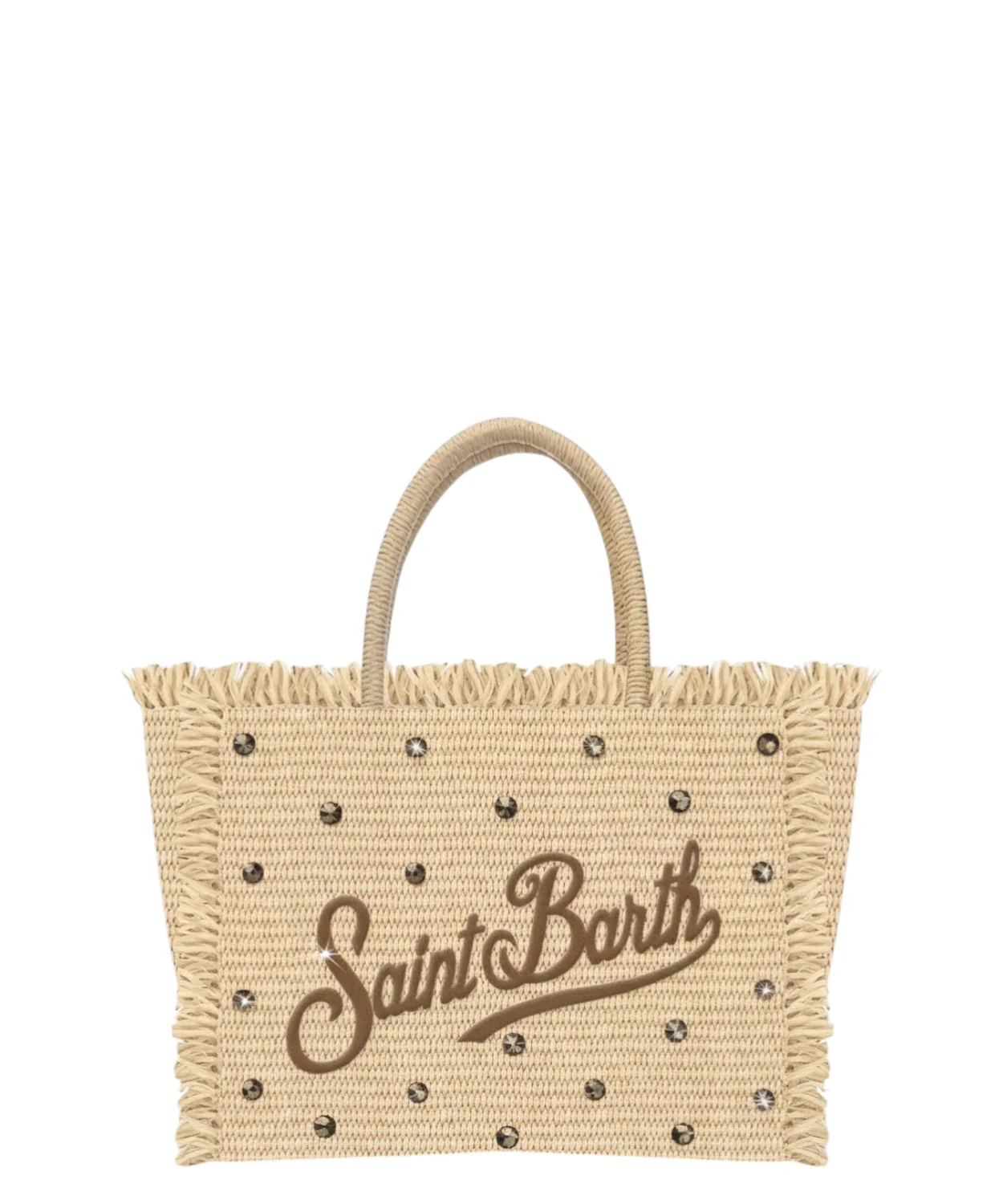 Woven Tote Bag with Fringed Edges