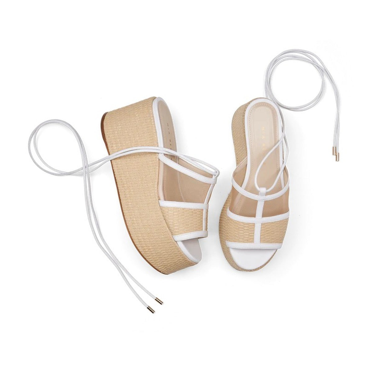 Heel Platform Sandals With Woven Base