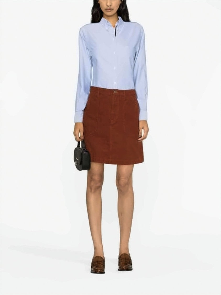 Button-Up Shirt with Light Blue Tone and Classic Collar