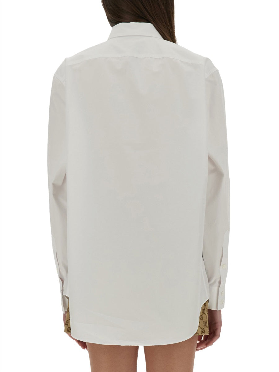 Cotton Poplin Shirt with Classic Button-Down Design