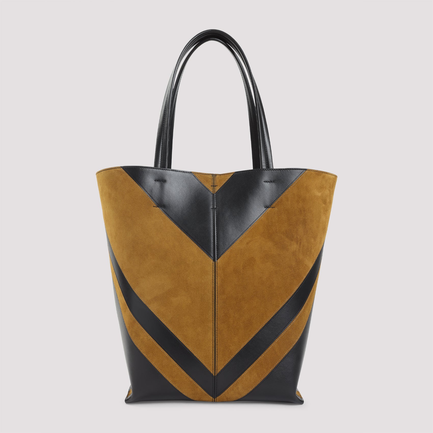 Structured Chevron Pattern Shopper Bag
