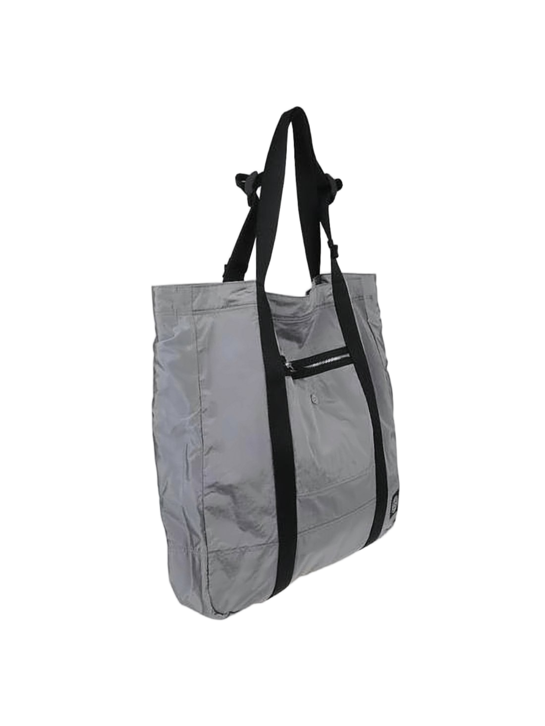 Minimalist Grey Tote Bag with Reflective Surface