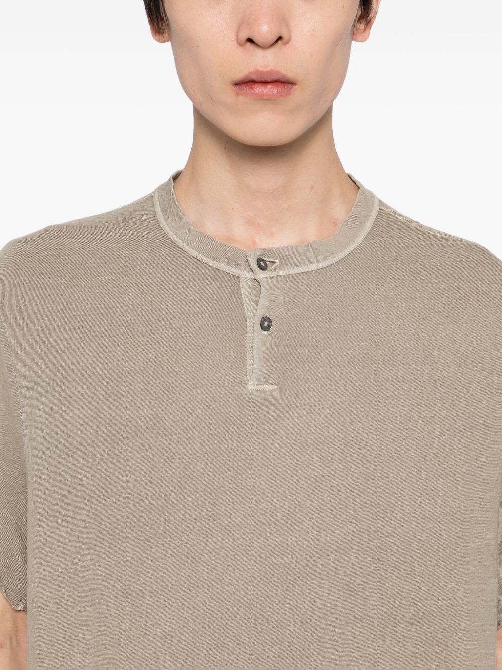 Relaxed-Fit Henley T-Shirt In Soft Slub Cotton