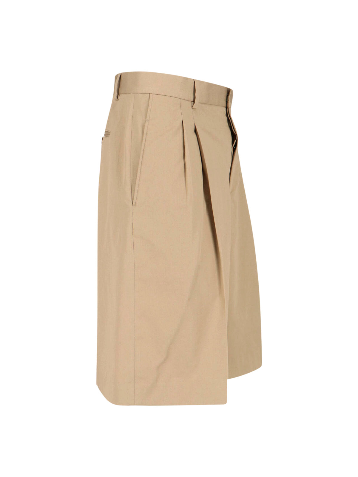 Cotton Bermuda Shorts – Beige