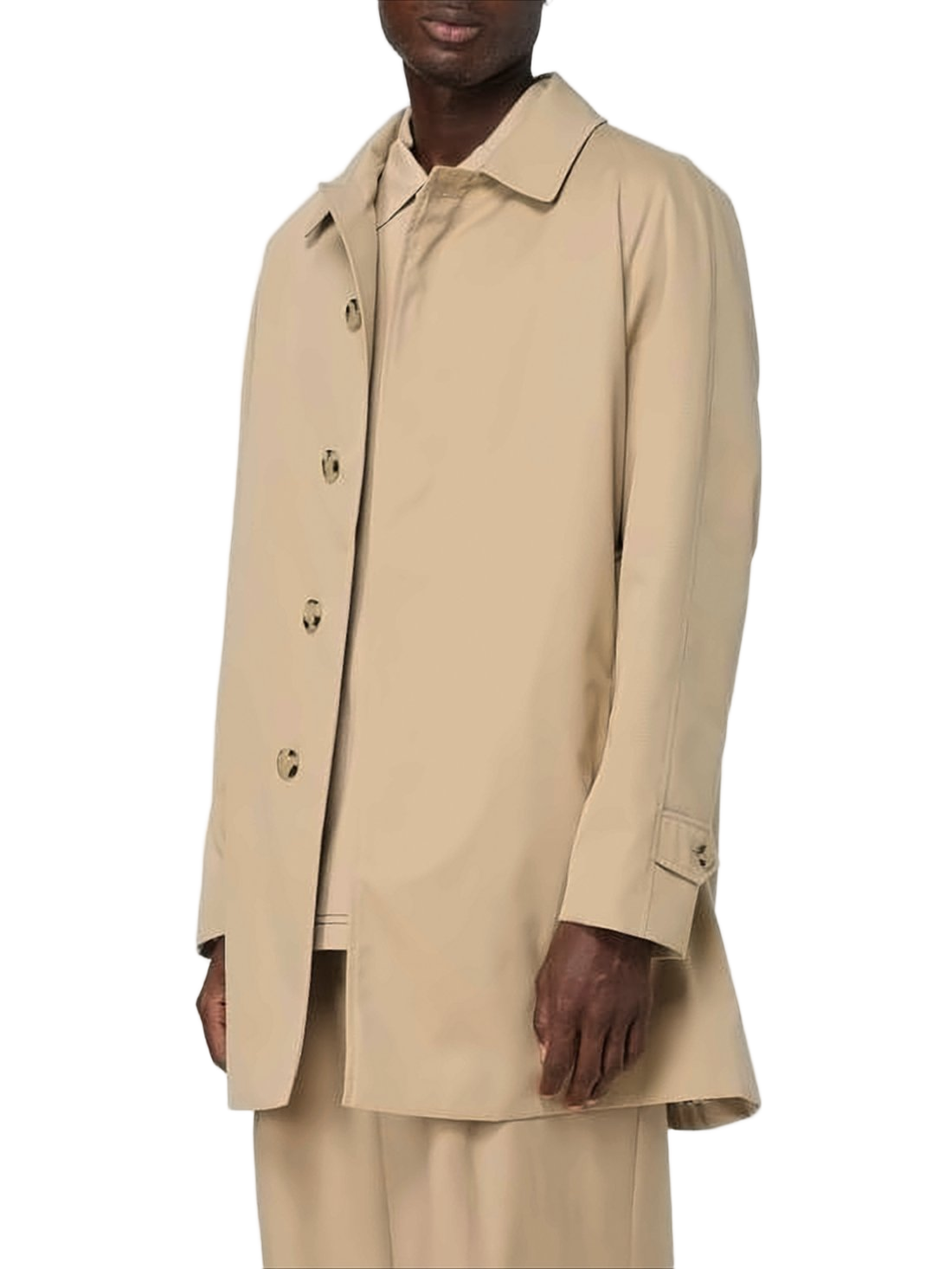 Classic Short Car Coat in Smooth Cotton Fabric