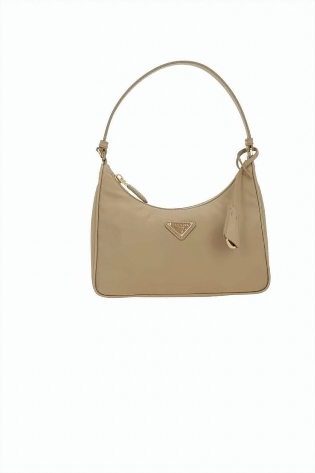 Smooth Rectangular Shoulder Bag with Triangular Logo Plaque