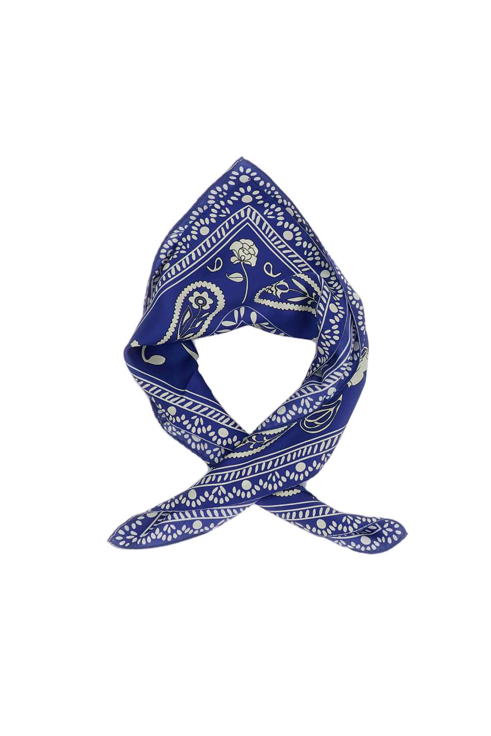 Double-Sided Graphic Print Silk Foulard
