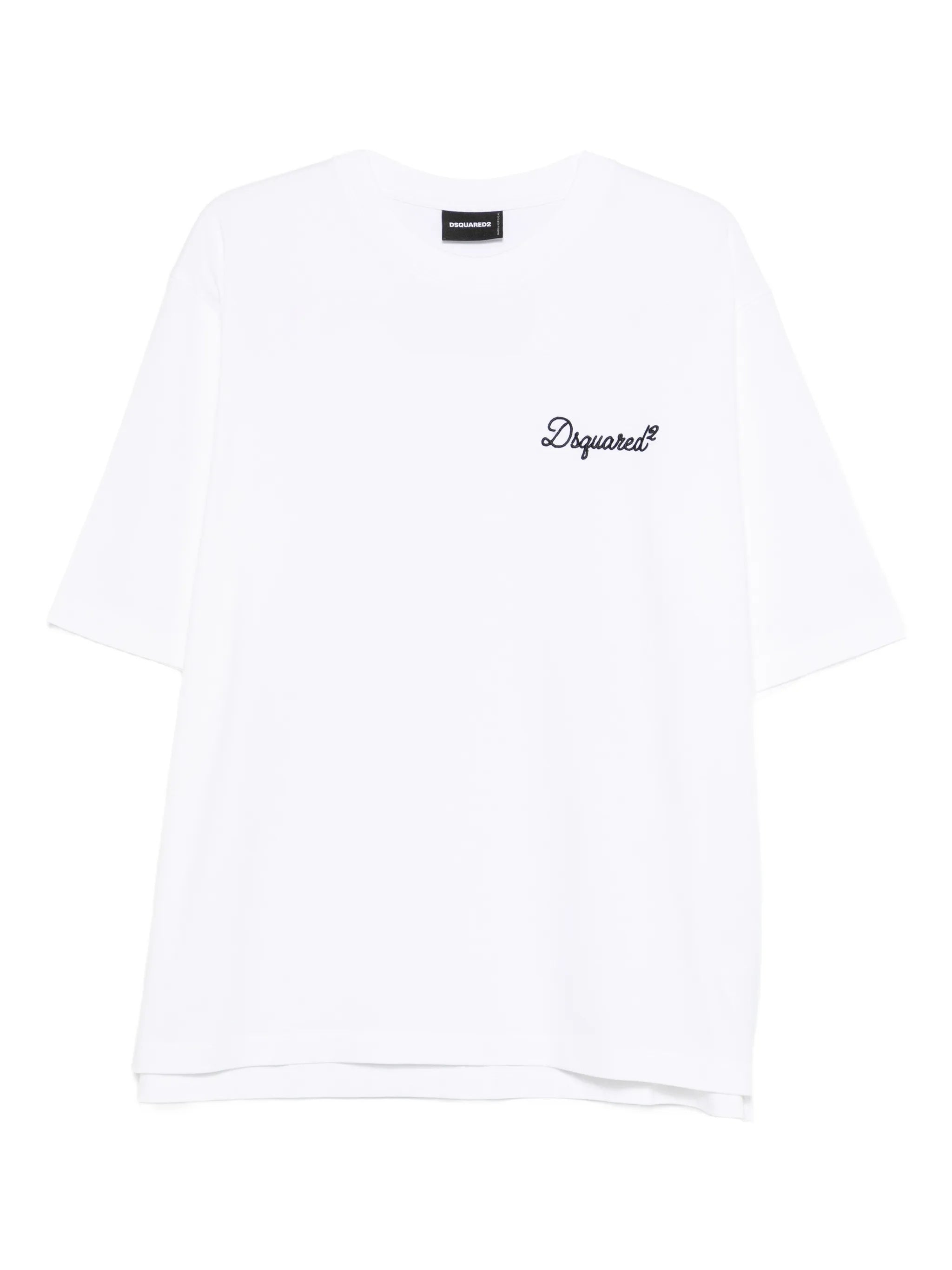White Short-Sleeve Embroidered Logo T-Shirt