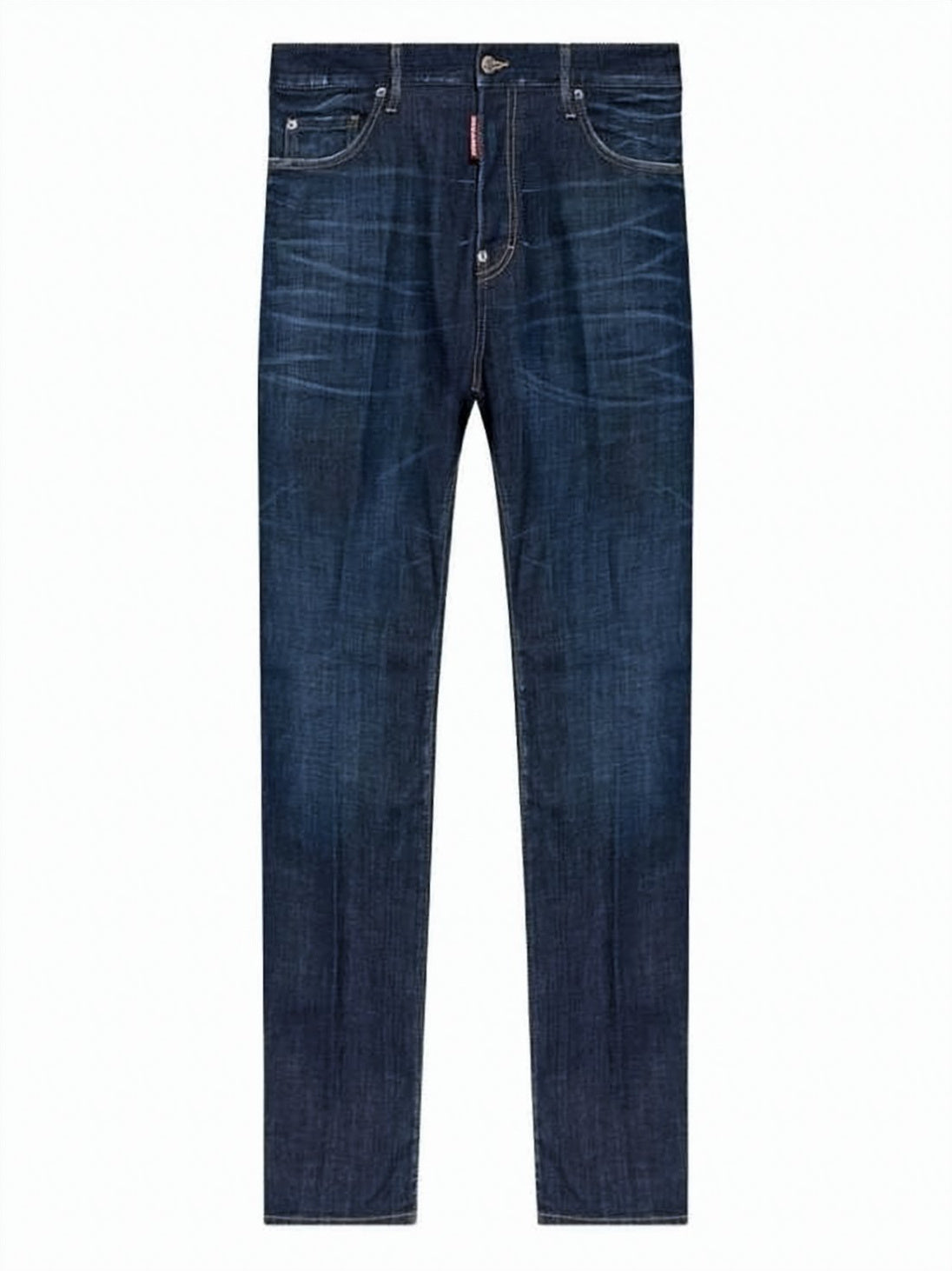 Straight-Leg Denim Pants with Whiskering