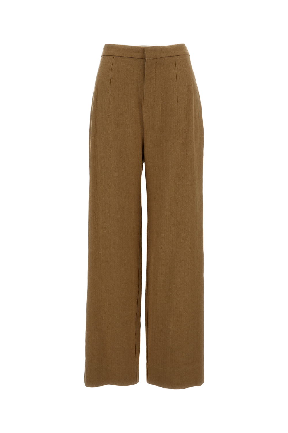 Linen-Blend Wide-Leg Trousers