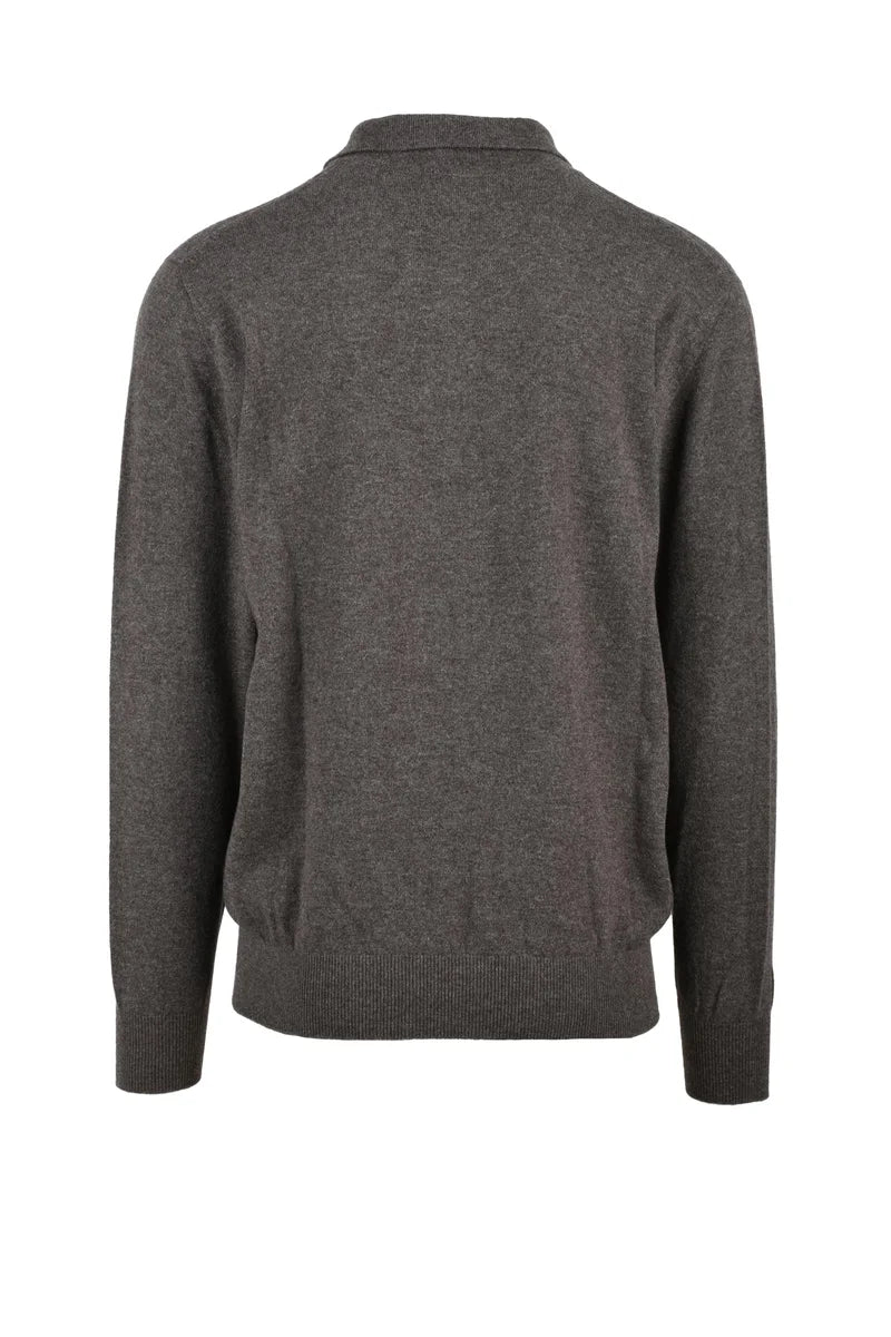 Cashmere Knit Polo - Brown