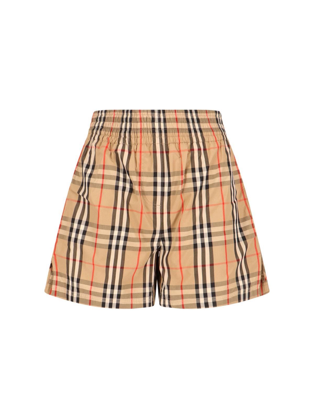 'Check' Shorts – Beige