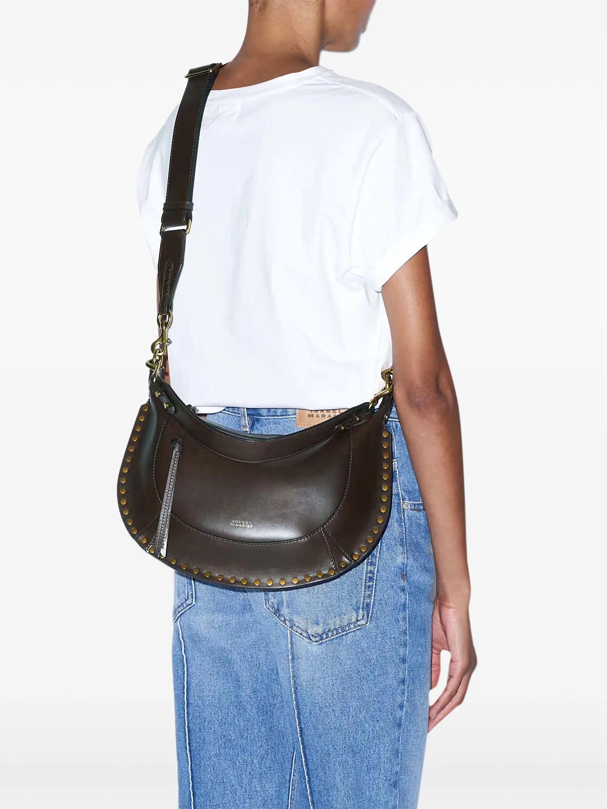 Black Naoko Smooth Leather Shoulder Bag