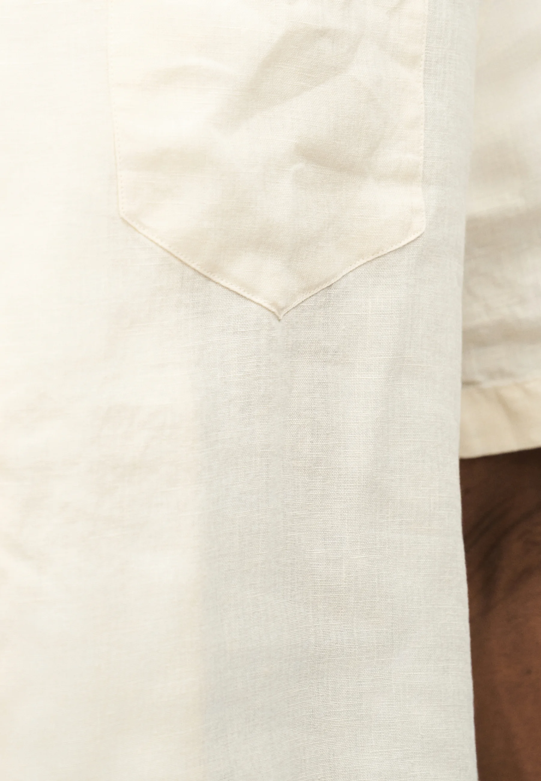 Beige Relaxed Fit Linen Shirt