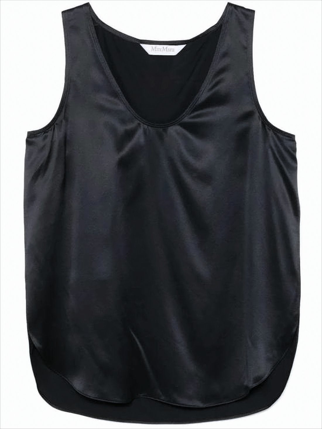 Silk Sleeveless Top with Scoop Neckline