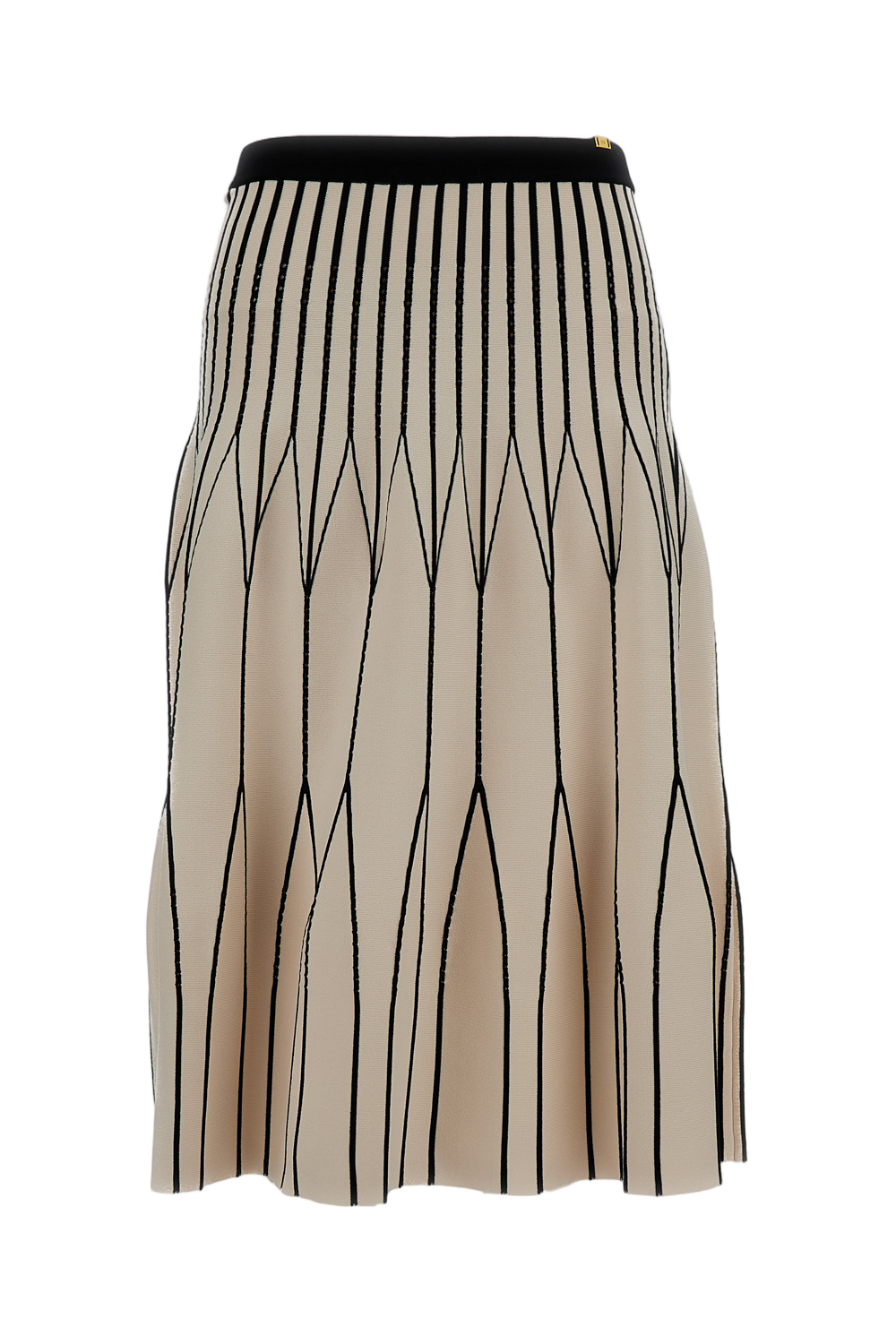 Beige Midi skirt in stretch knit