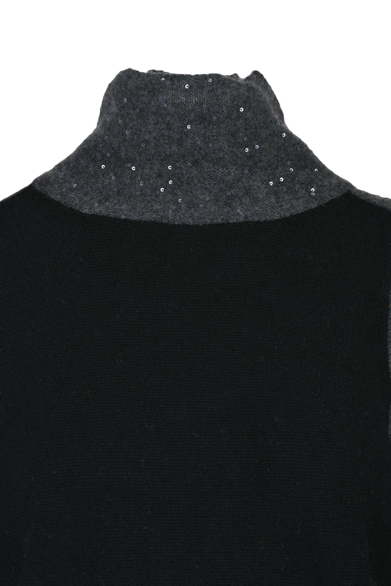 Turtleneck Pullover - Black/Grey