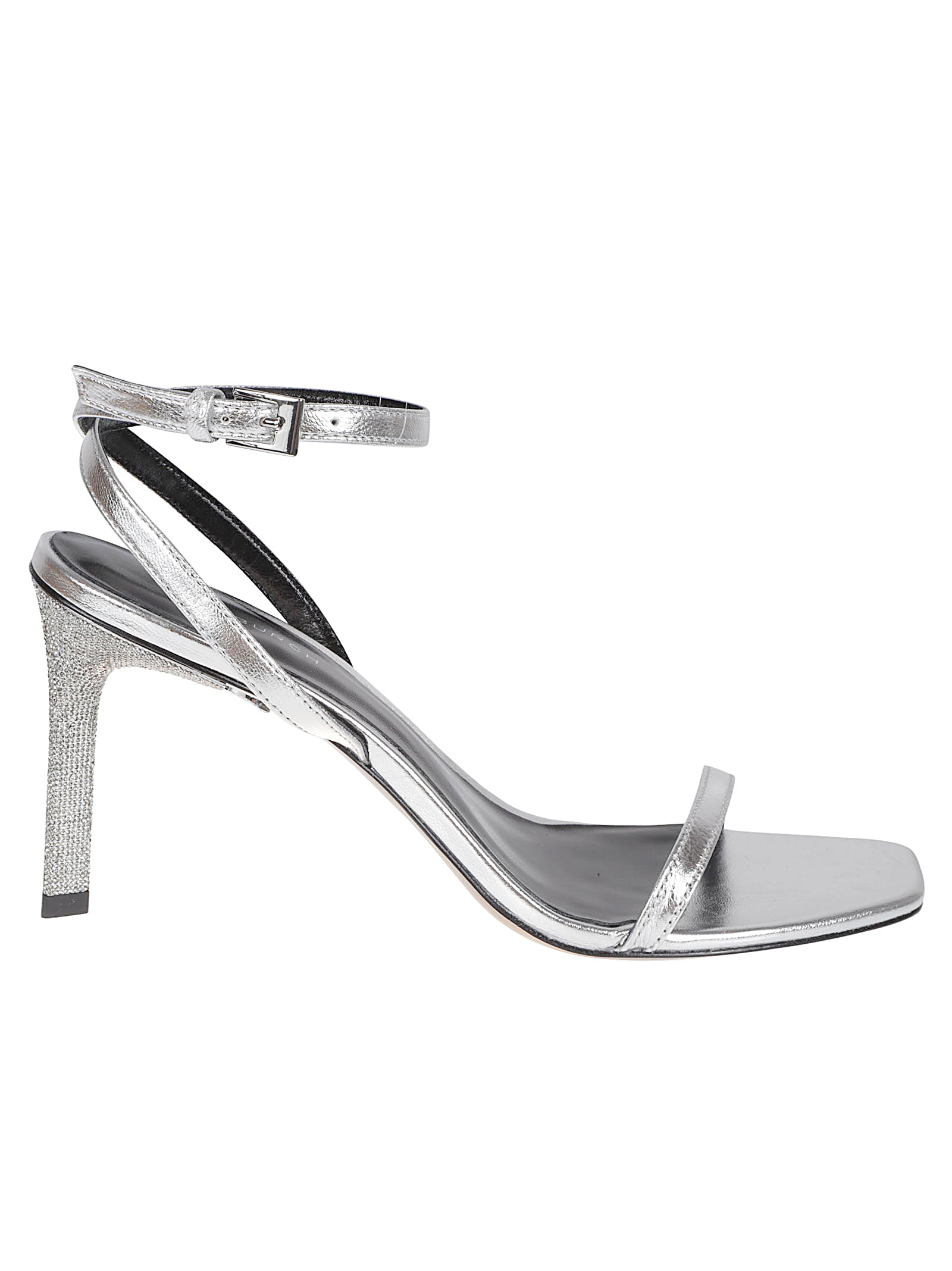 Pavé-Embellished Metallic Sandals