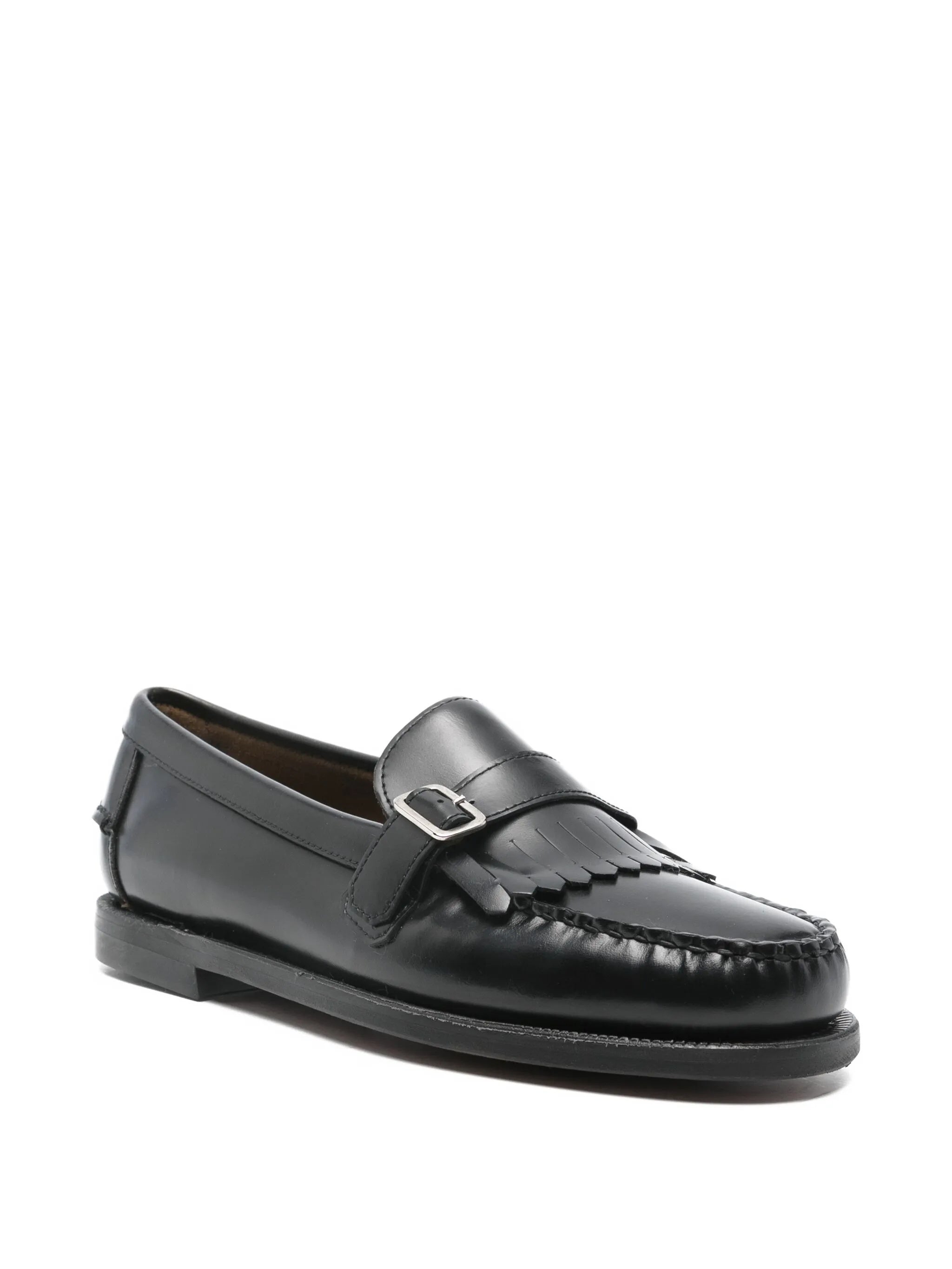 Black Ales Moccasin Toe Leather Loafer