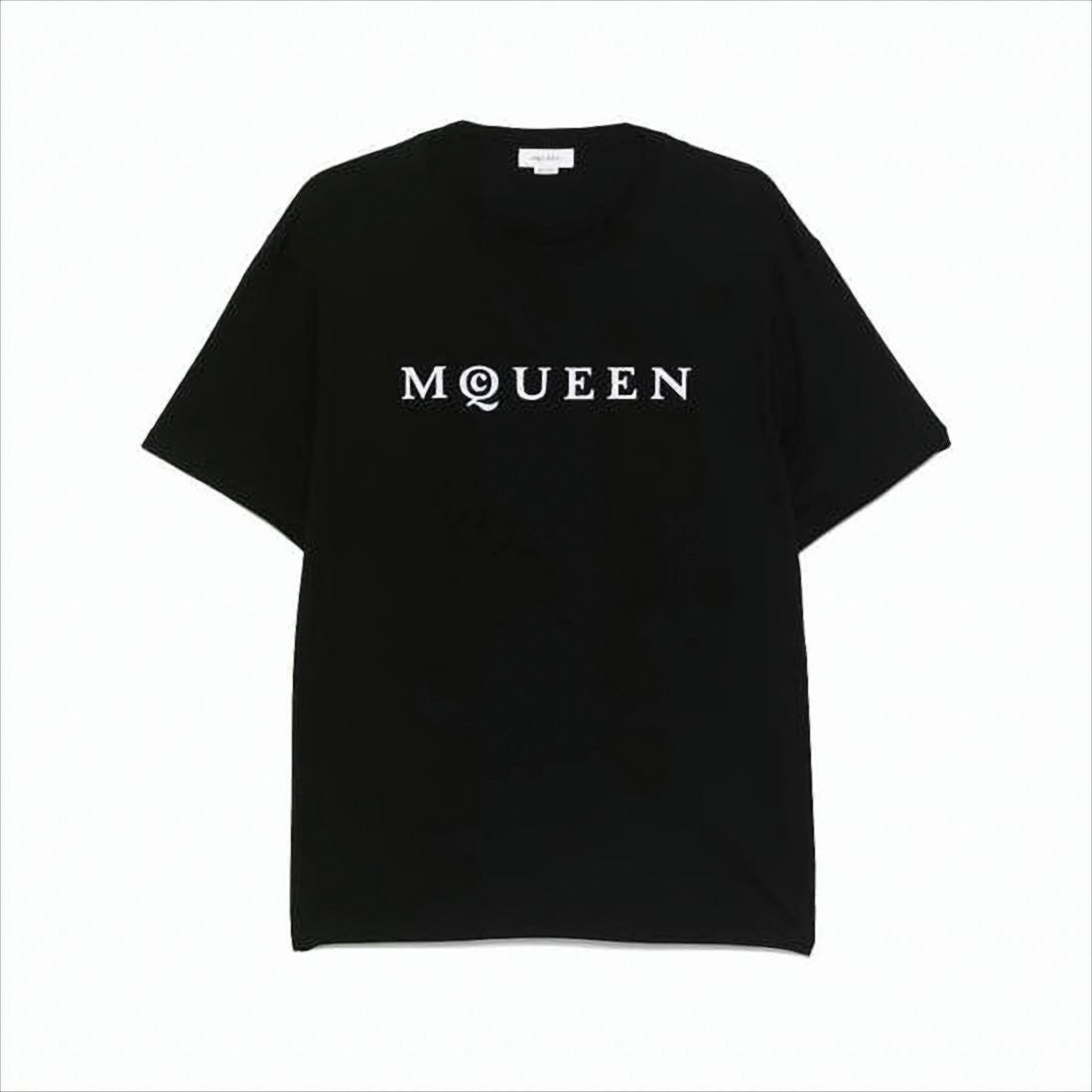 Black Short-Sleeve T-Shirt with Bold Logo Print