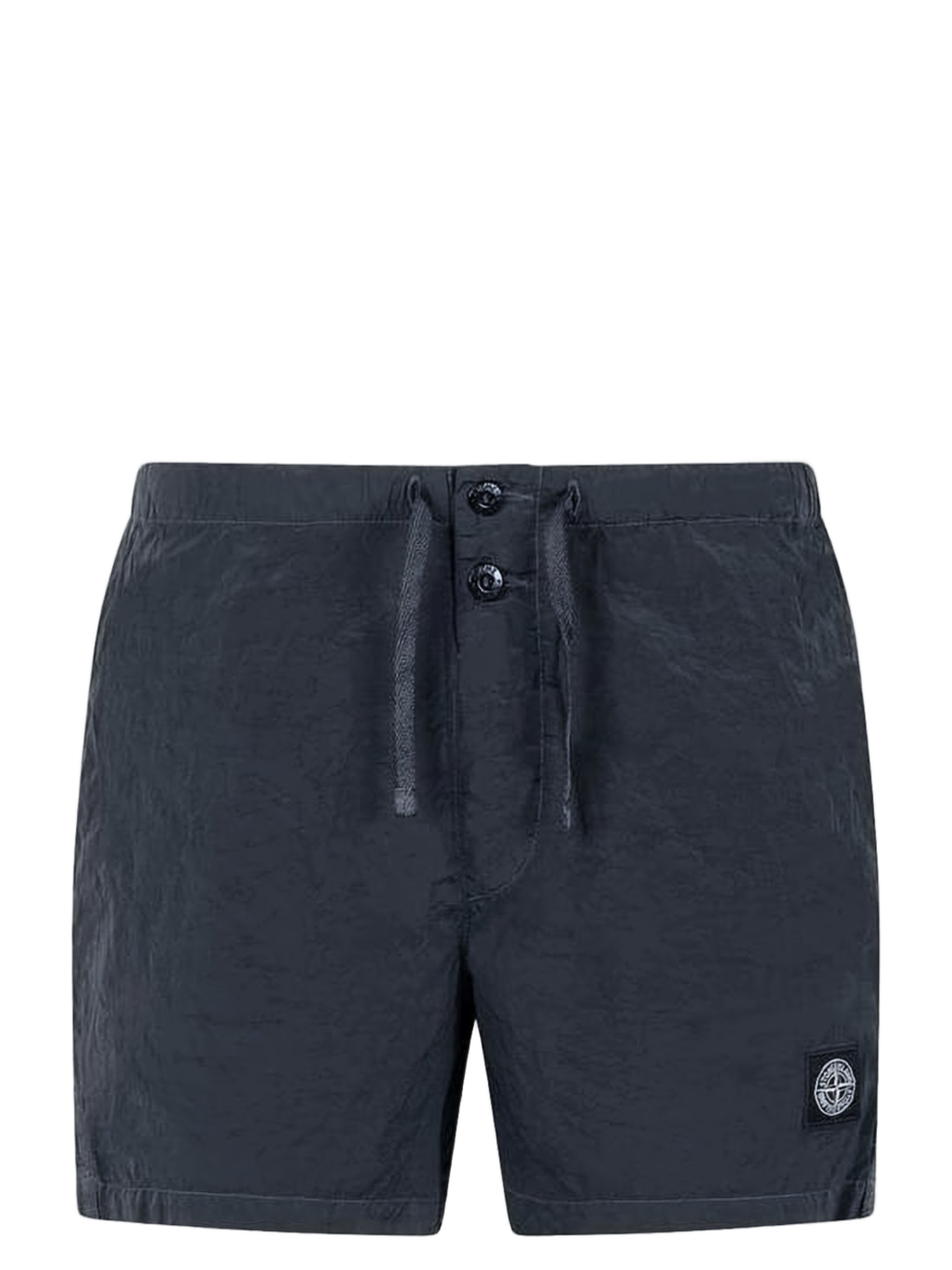Textured Fabric Swim Shorts with Button