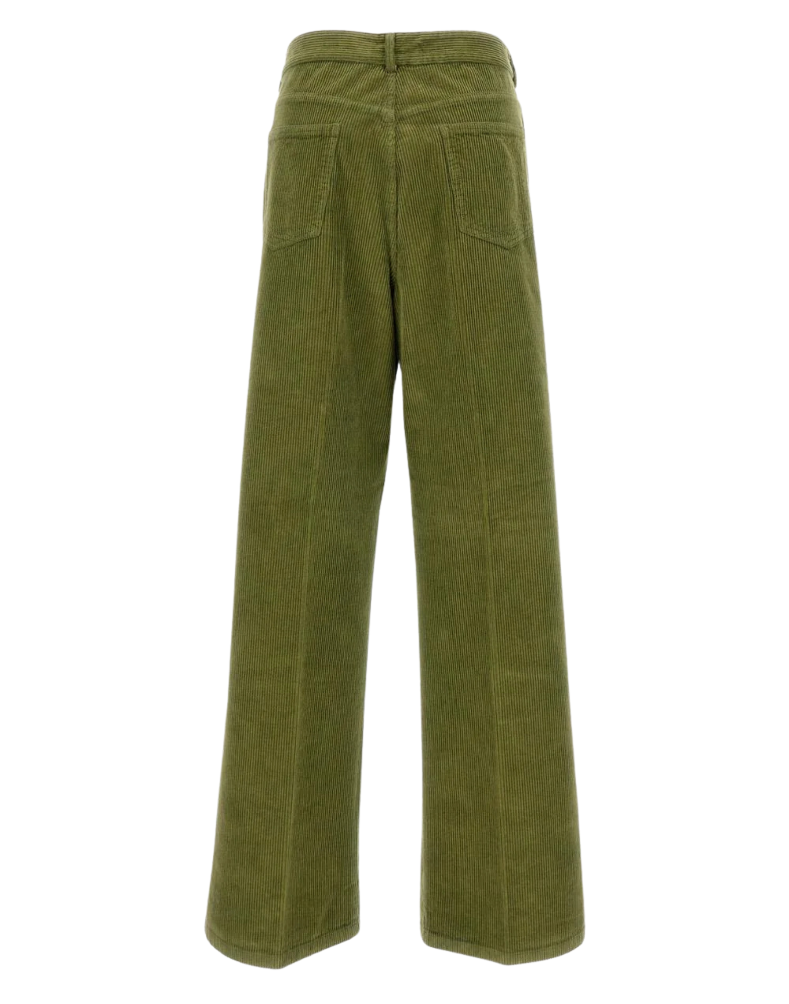 High-Waisted Ribbed Stretch Corduroy Trousers