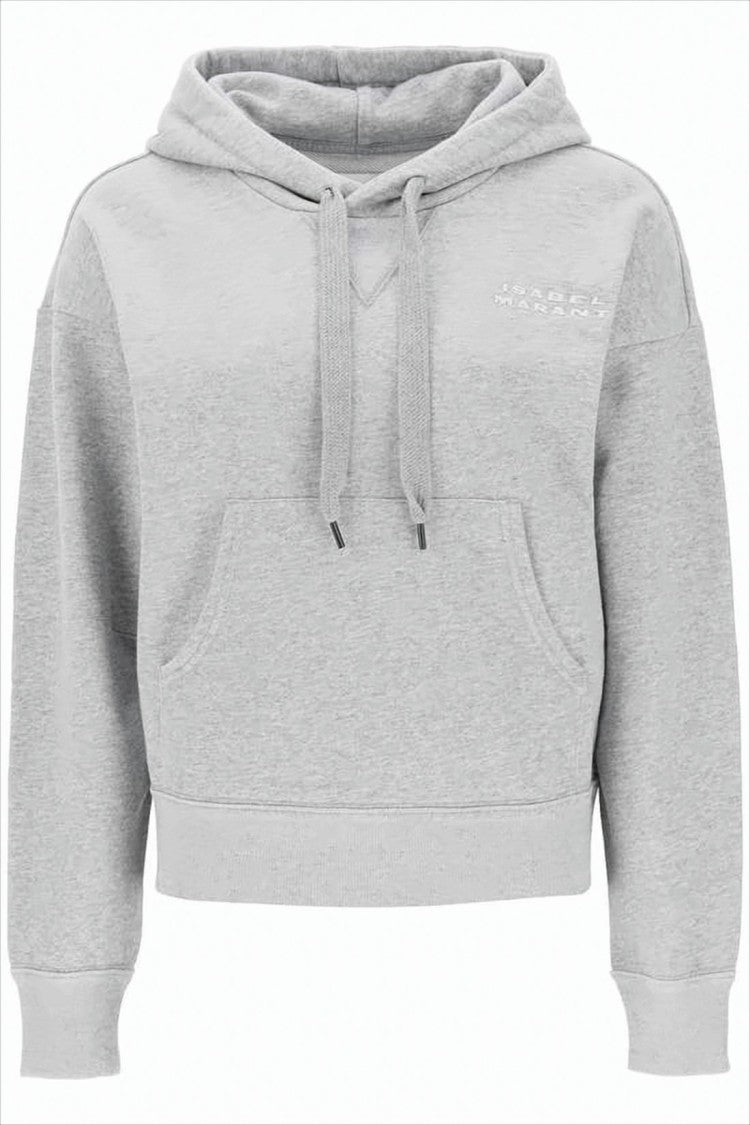 Relaxed Fit Cropped Hoodie with Drawstring