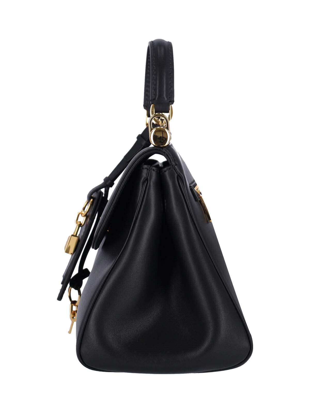 "My Sicily" Handbag, In Black Calfskin