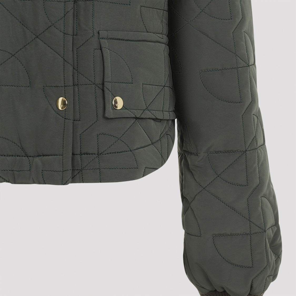 Vibrant Green Cropped Quilted Jacket