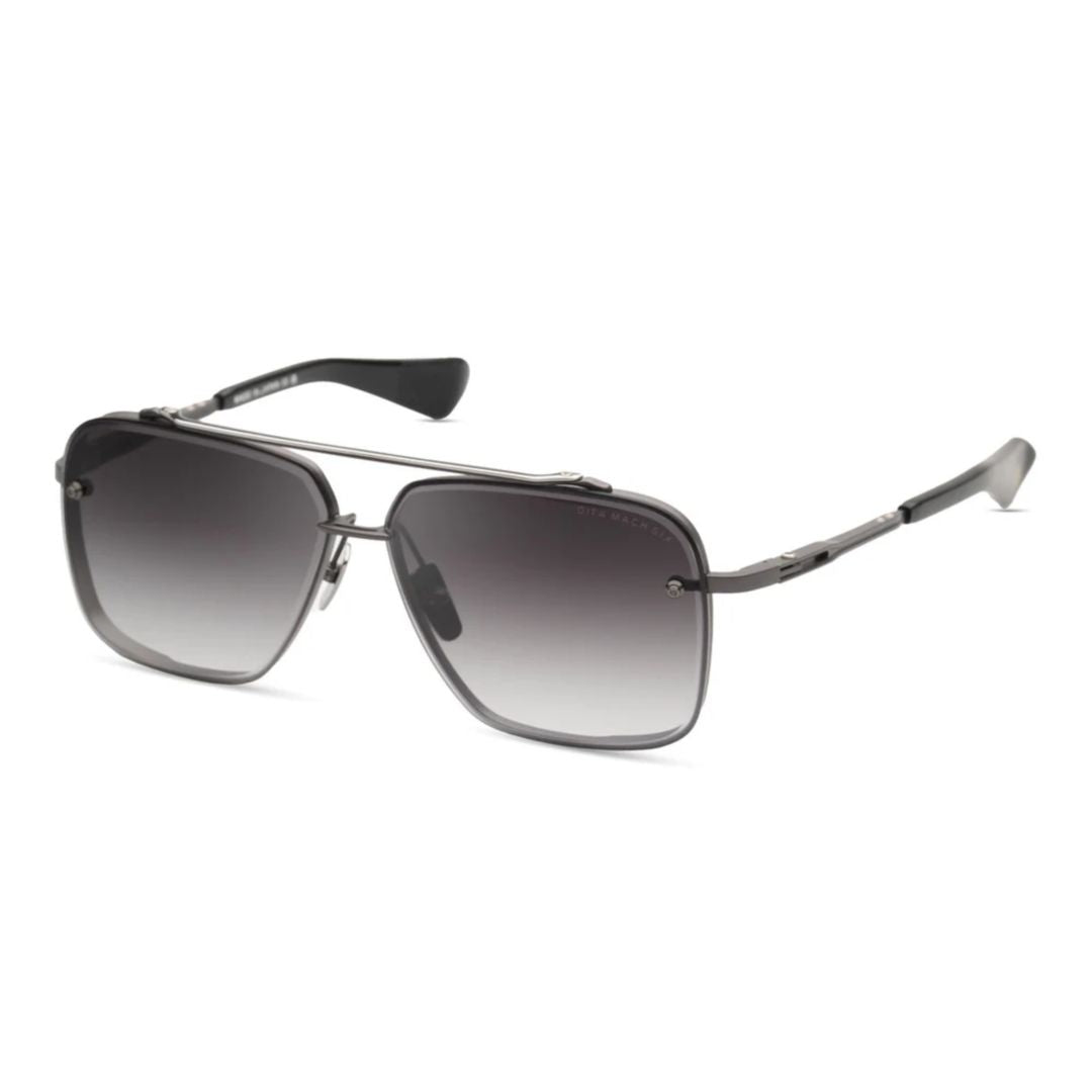 Mach-Six Double Bridge Metal Frame Sunglasses with Gradient Lenses