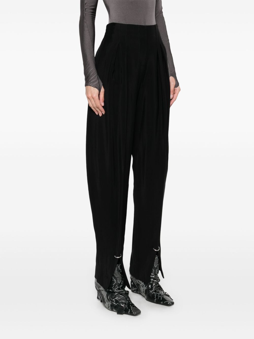 Relaxed Fit Black Trousers
