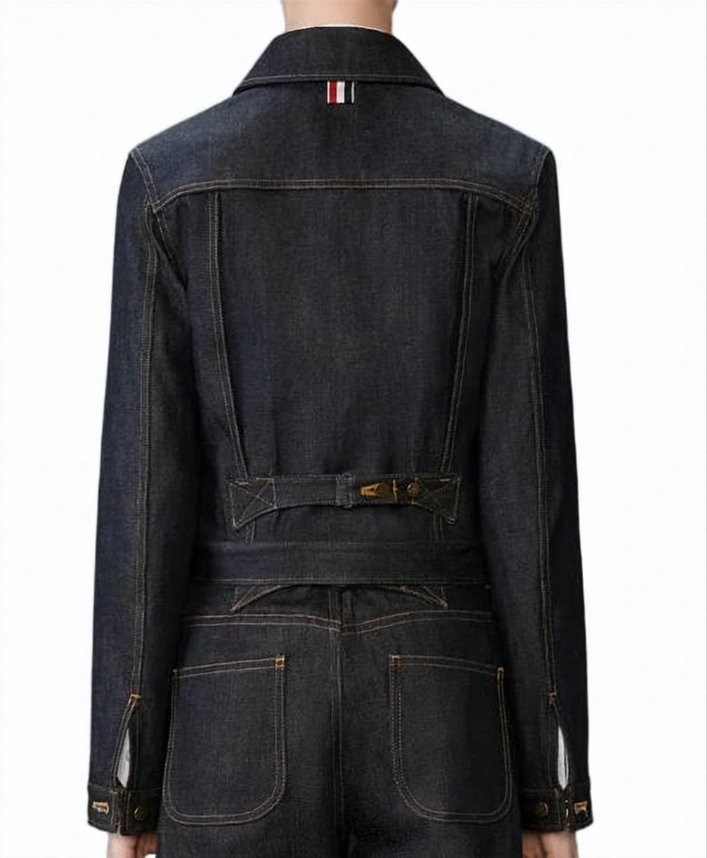 Cropped Denim Jacket with Structured Silhouette
