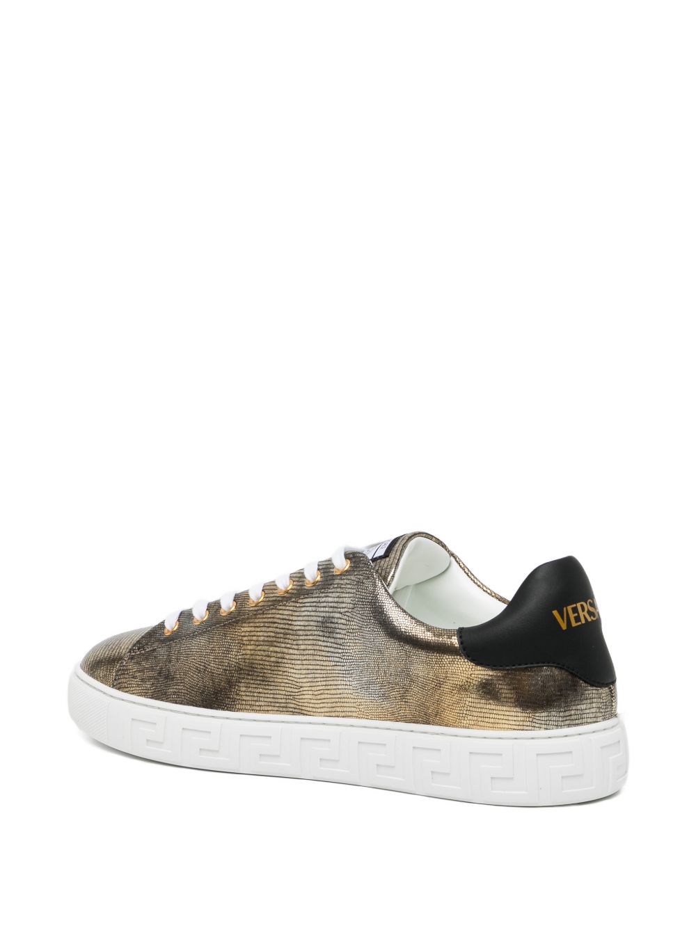 Textured Metallic Sneakers With Silk And Nylon Blend
