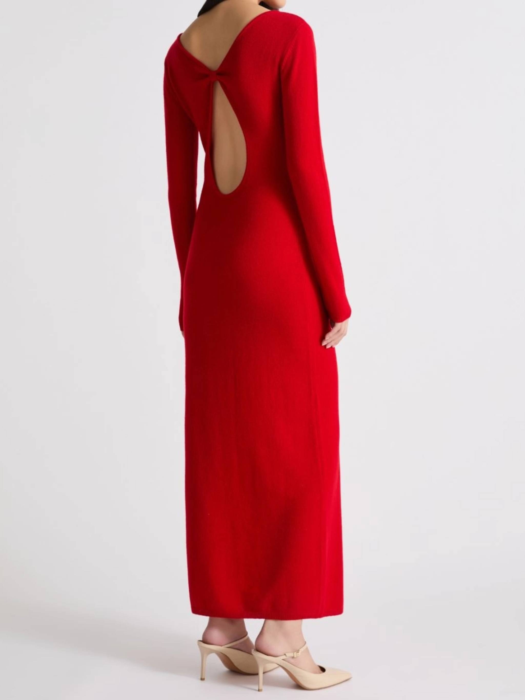 Red Mltgalante Floor-Length Red Knot Dress