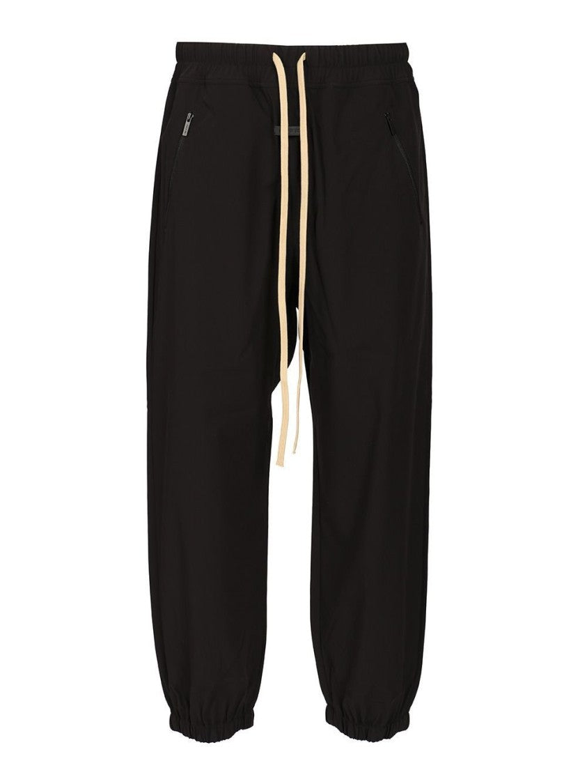 Relaxed Fit Black Jogger Pants With Elastic Cuffs