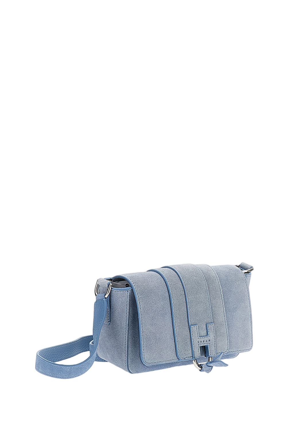 Suede Leather Rectangular Flap Bag With Magnetic Closure