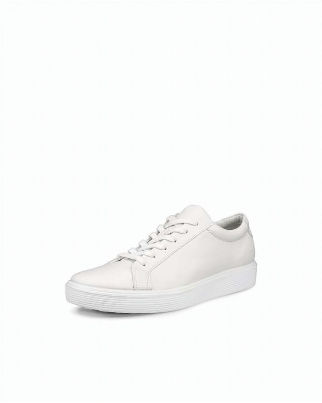 Minimalist White Leather Sneakers with Padded Collar