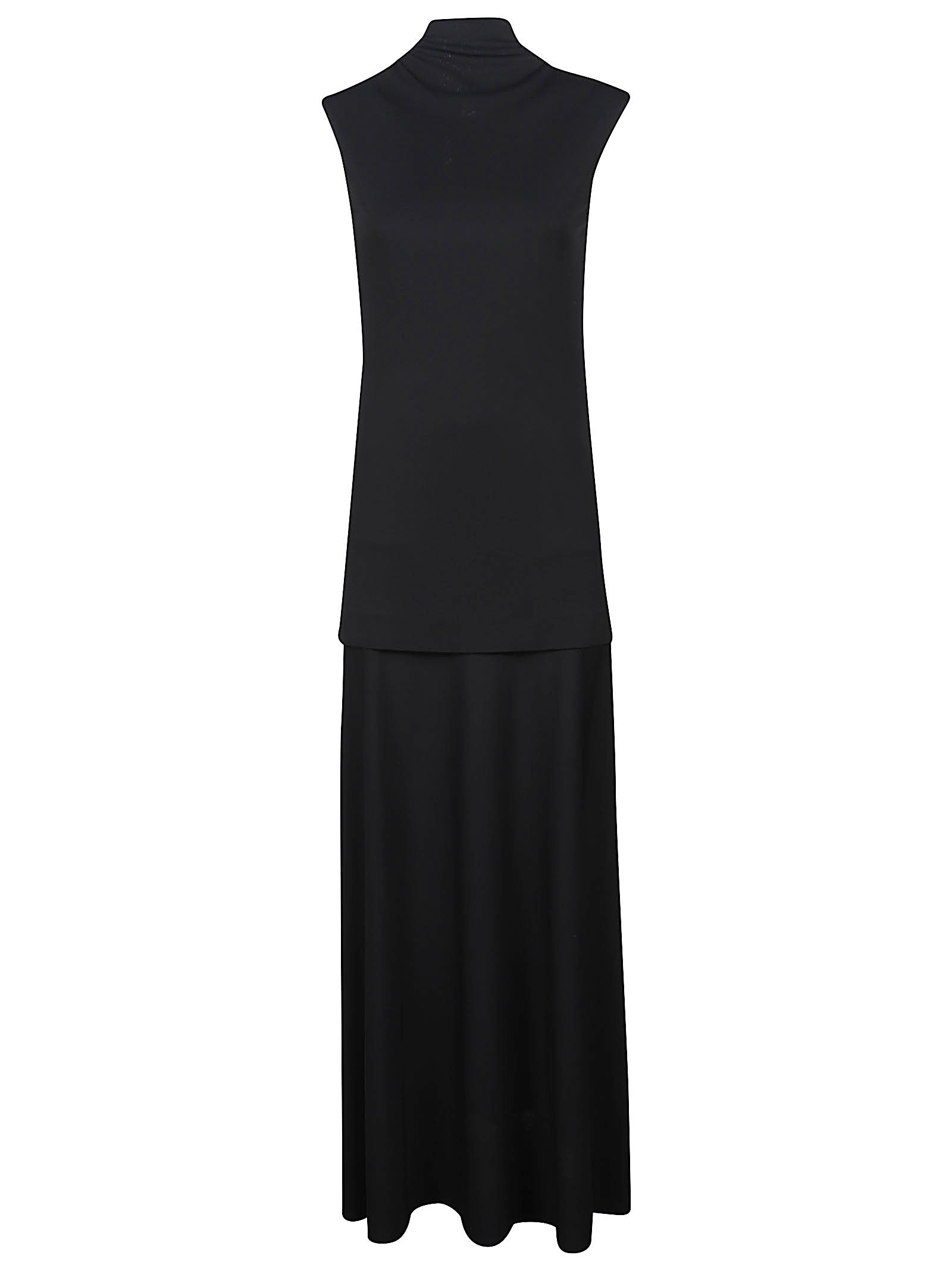 Midi Dress with High Neckline