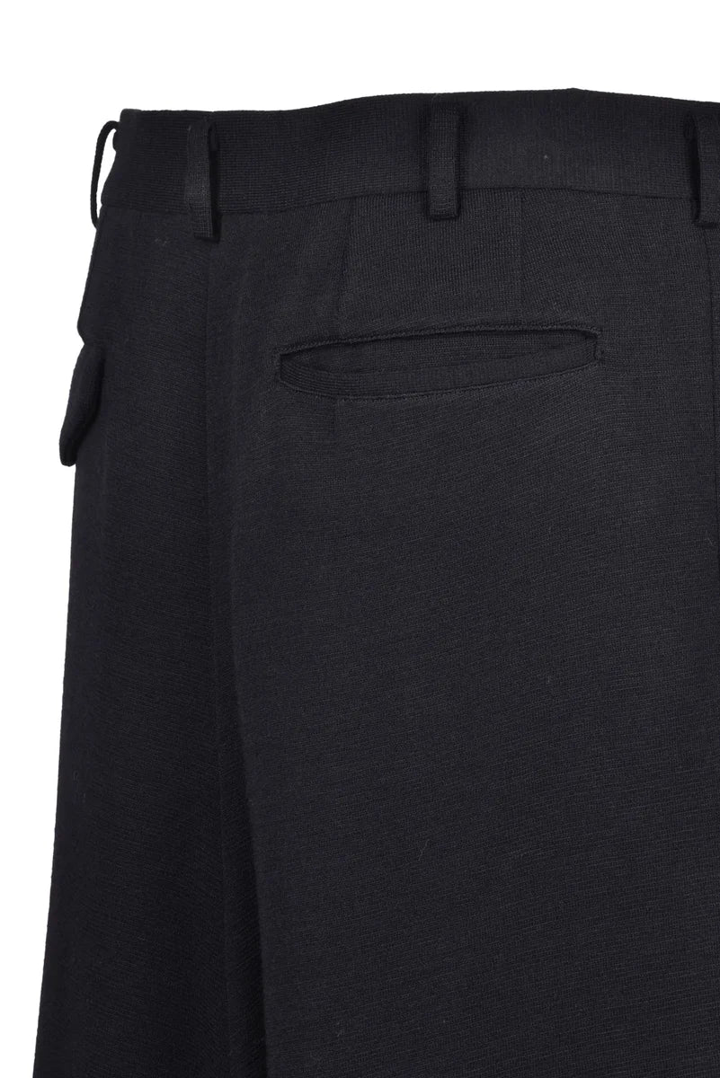Wool Trouser Skirt - Black