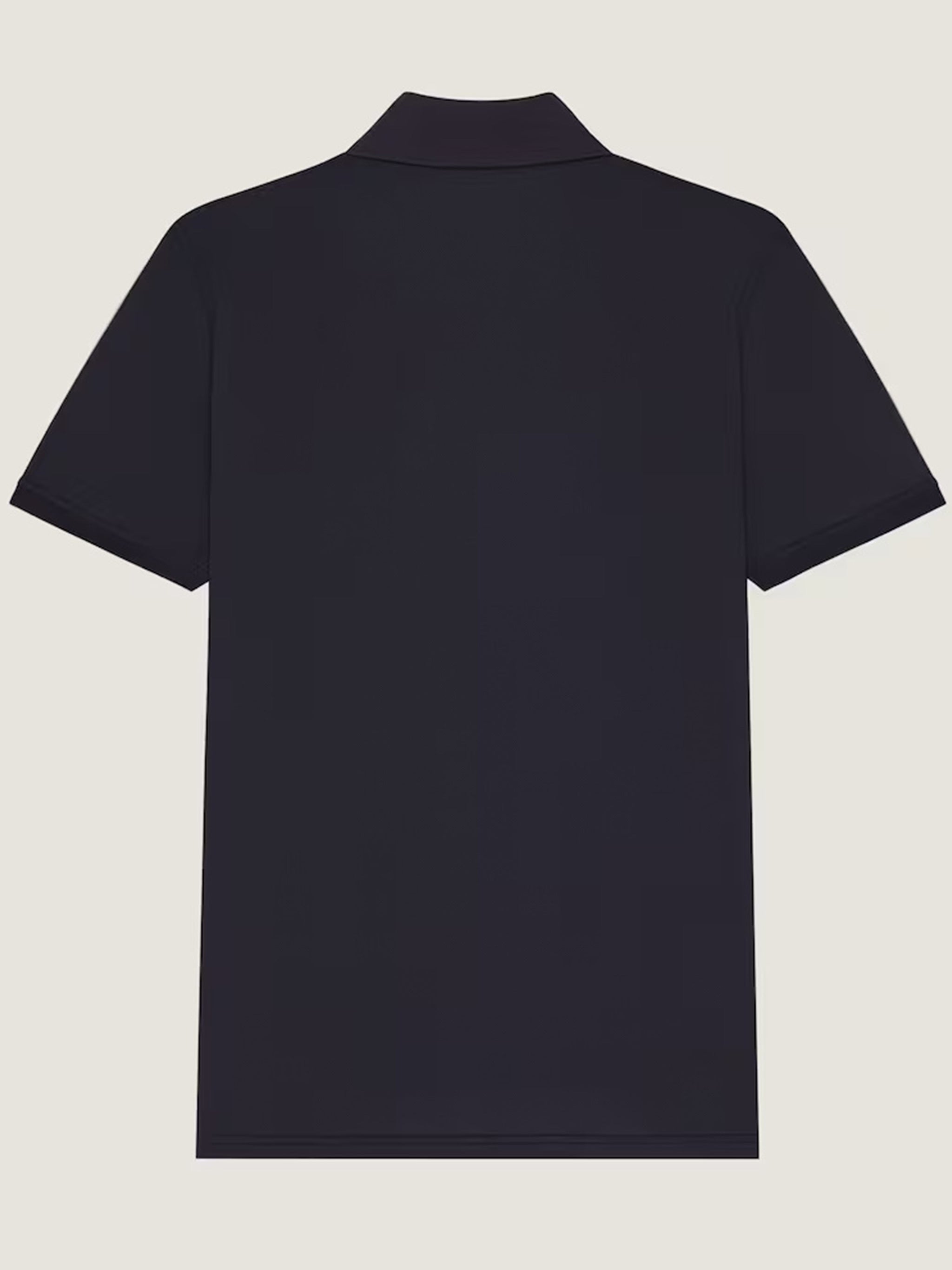 Regular Fit Black Cotton Logo Polo
