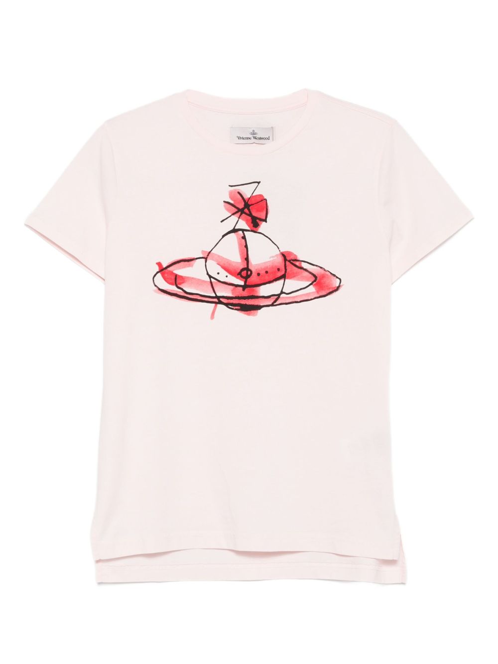 Short-Sleeved Orb Graphic T-Shirt in Blush Pink