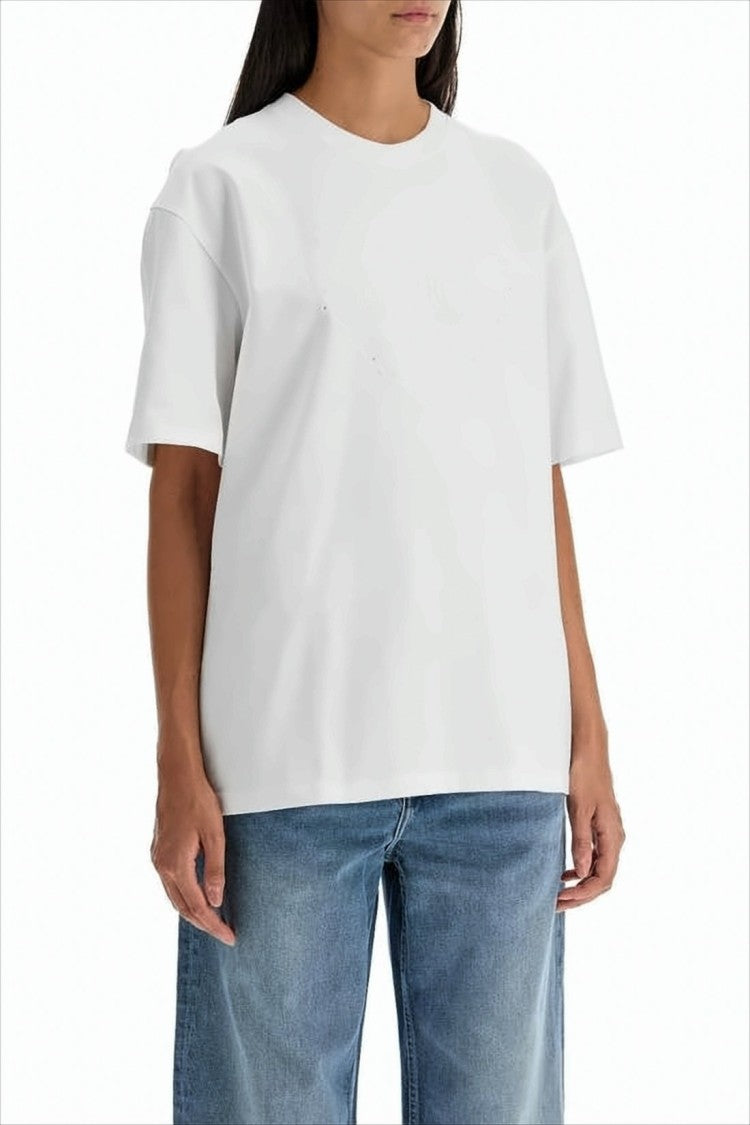 Relaxed-Fit Short-Sleeve T-Shirt With Embossed Heart Detail