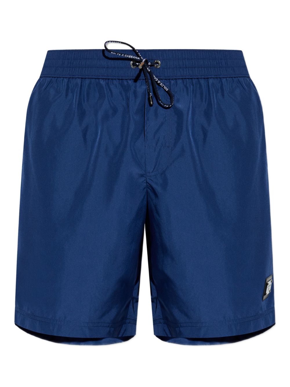 Deep Blue Elastic Waistband Swim Shorts